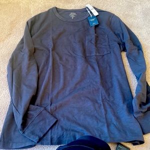 J Crew Garment-dyed slub cotton long-sleeve T-shirt Black Slim XL